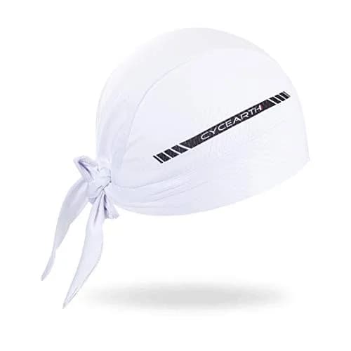 CYCEARTH White Cycling Headscarf Dew Rag for Men | 100% Polyester thumbnail 3