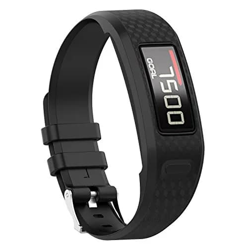 QGHXO Replacement Band for Garmin Vivofit 1/2 Activity Tracker - Black Silicone, Adjustable Size | Sports Theme thumbnail 4