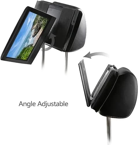 Qenker Portable Video Disc Player Headrest Mount Holder 7-12 inch | Swivel & Flip Car Back Seat thumbnail 3