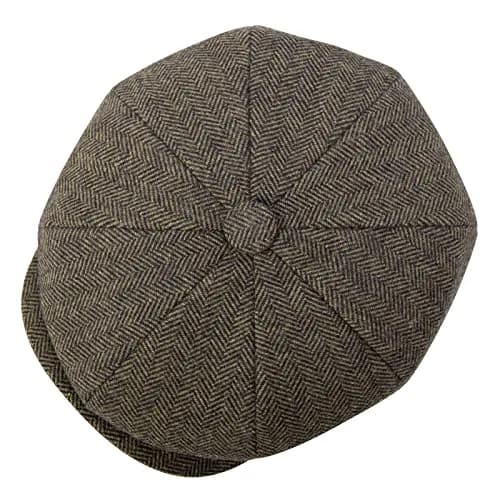 BOTVELA Men's 8 Panel Wool Blend Newsboy Flat Cap Khaki 63cm (7 7/8) thumbnail 5