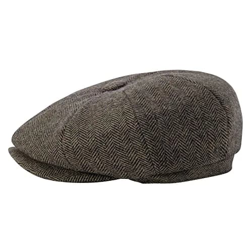 BOTVELA Men's 8 Panel Wool Blend Newsboy Flat Cap Khaki 63cm (7 7/8) thumbnail 3