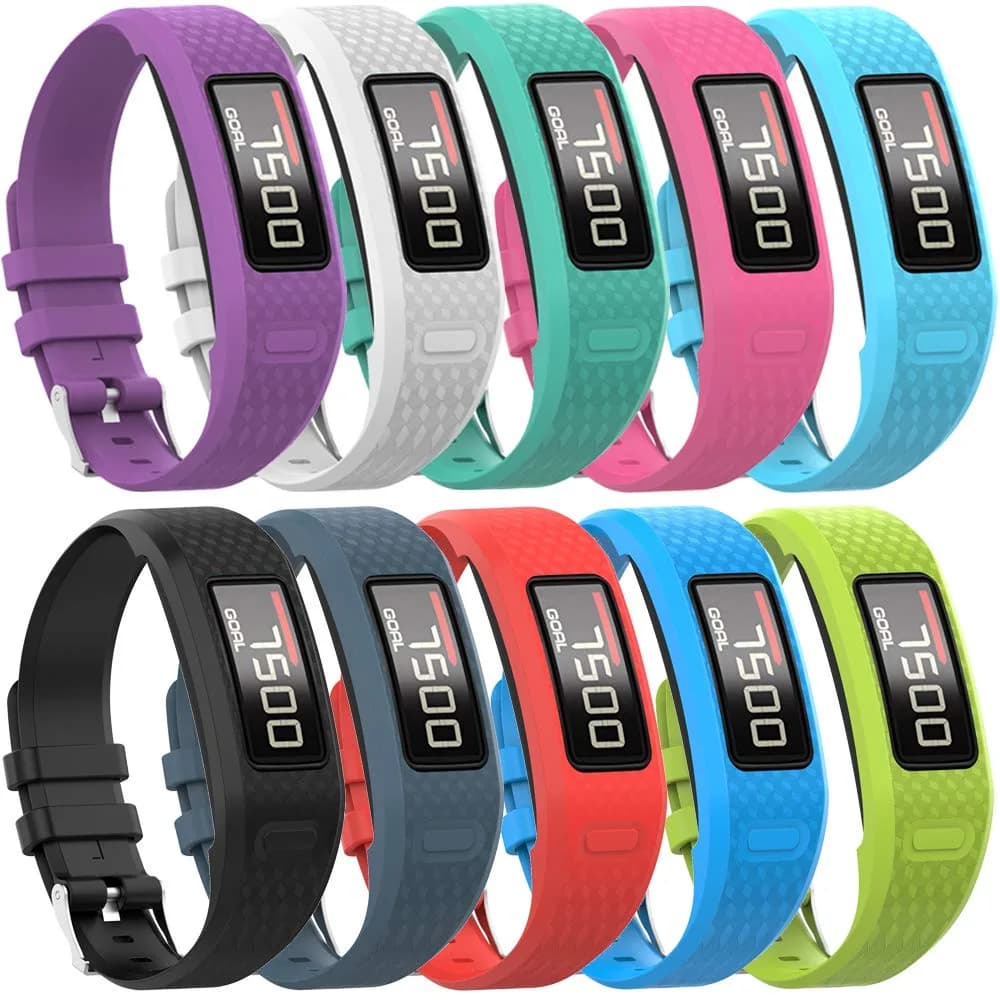 QGHXO 10-Pack Large Black Silicone Replacement Bands for Garmin Vivofit 1/2 - main product image
