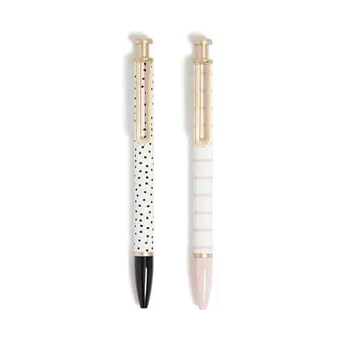 U Brands Monterey Ballpoint Pens Set of 2 | Bold 1 mm Point, Black Ink, Gold Accents, Stylish & Durable thumbnail 1