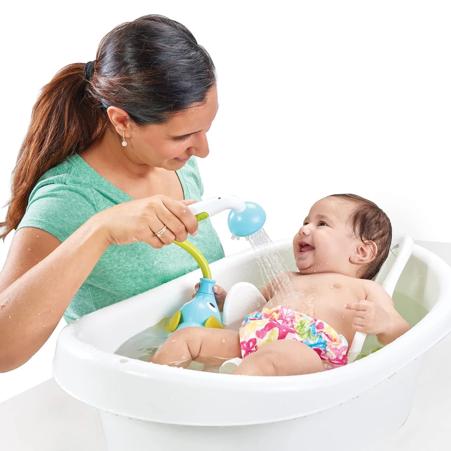 Yookidoo Elephant Baby Bath Shower Head with Water Pump & Trunk Spout Rinser | Safe for Newborns, Infants, Toddlers - view 5