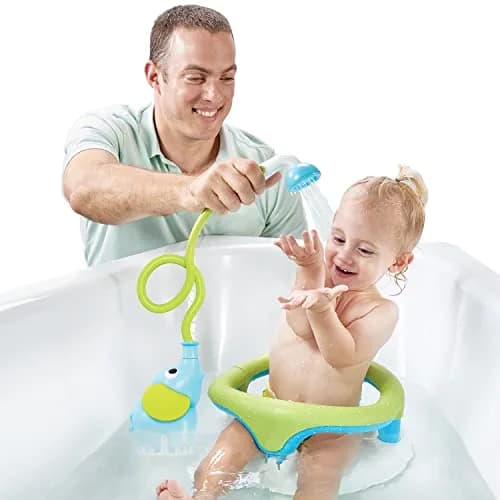 Yookidoo Elephant Baby Bath Shower Head with Water Pump & Trunk Spout Rinser | Safe for Newborns, Infants, Toddlers thumbnail 7