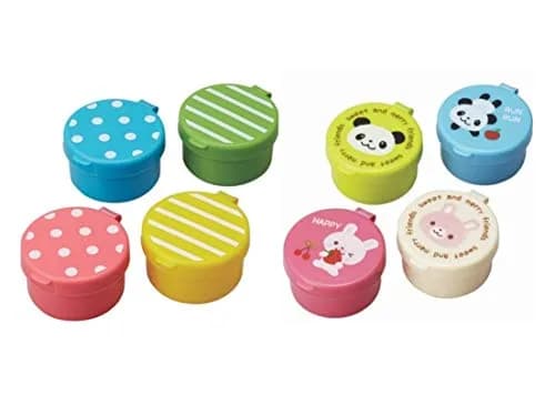 Torune Mini Animal Friends & Dot Border Condiment Mayo Containers - 8 Cups (14ml each) | Leakproof for Bento Boxes thumbnail 1