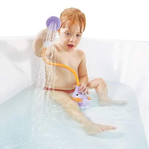Yookidoo Elephant Baby Bath Shower Head with Water Pump & Trunk Spout Sprayer (Purple) | Fun & Safe Bathtime for Newborns & Toddlers thumbnail 4