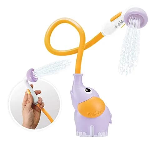 Yookidoo Elephant Baby Bath Shower Head with Water Pump & Trunk Spout Sprayer (Purple) | Fun & Safe Bathtime for Newborns & Toddlers thumbnail 5