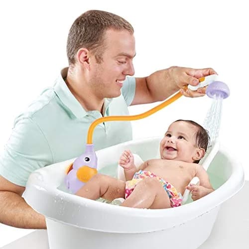 Yookidoo Elephant Baby Bath Shower Head with Water Pump & Trunk Spout Sprayer (Purple) | Fun & Safe Bathtime for Newborns & Toddlers thumbnail 2
