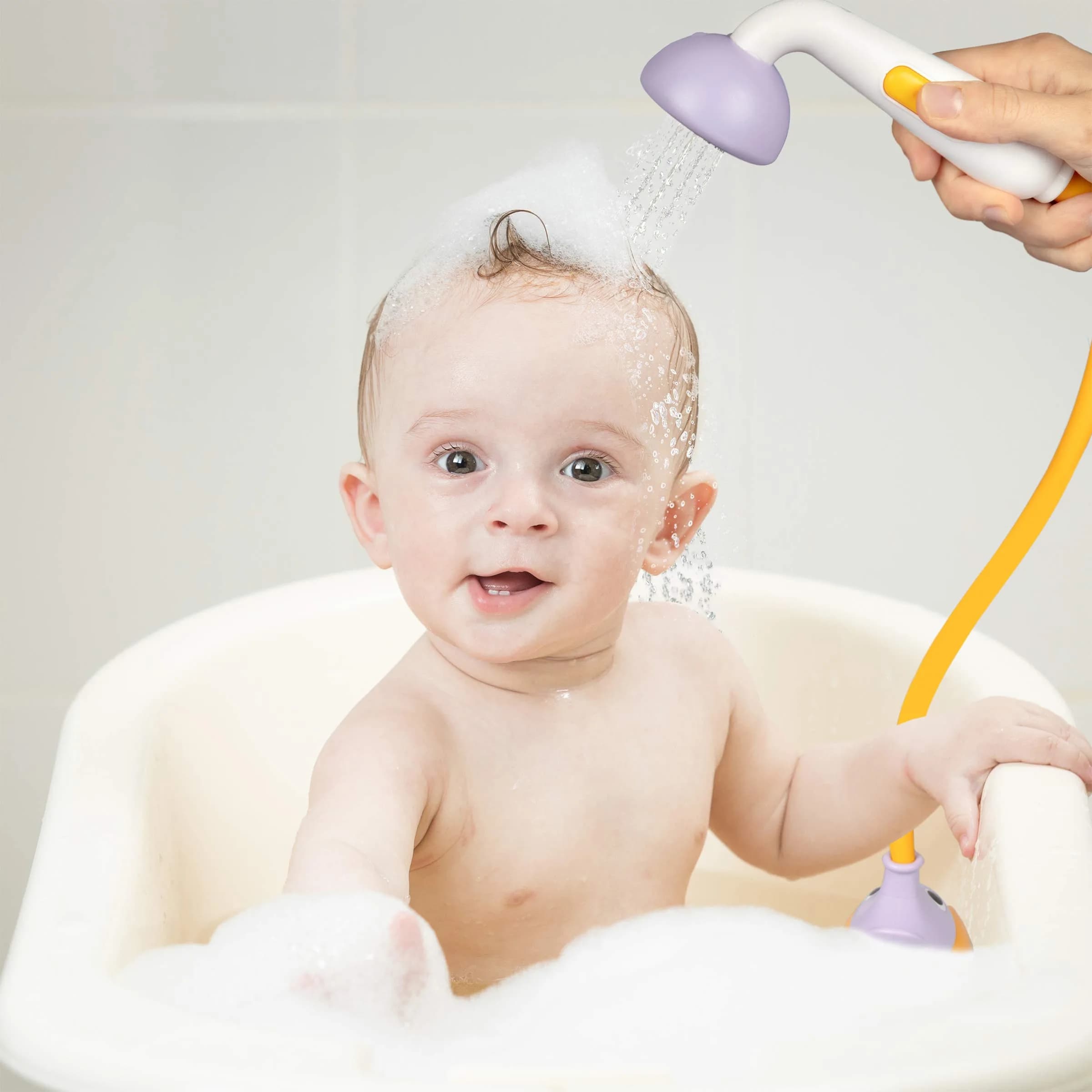 Yookidoo Elephant Baby Bath Shower Head with Water Pump & Trunk Spout Sprayer (Purple) | Fun & Safe Bathtime for Newborns & Toddlers - view 3