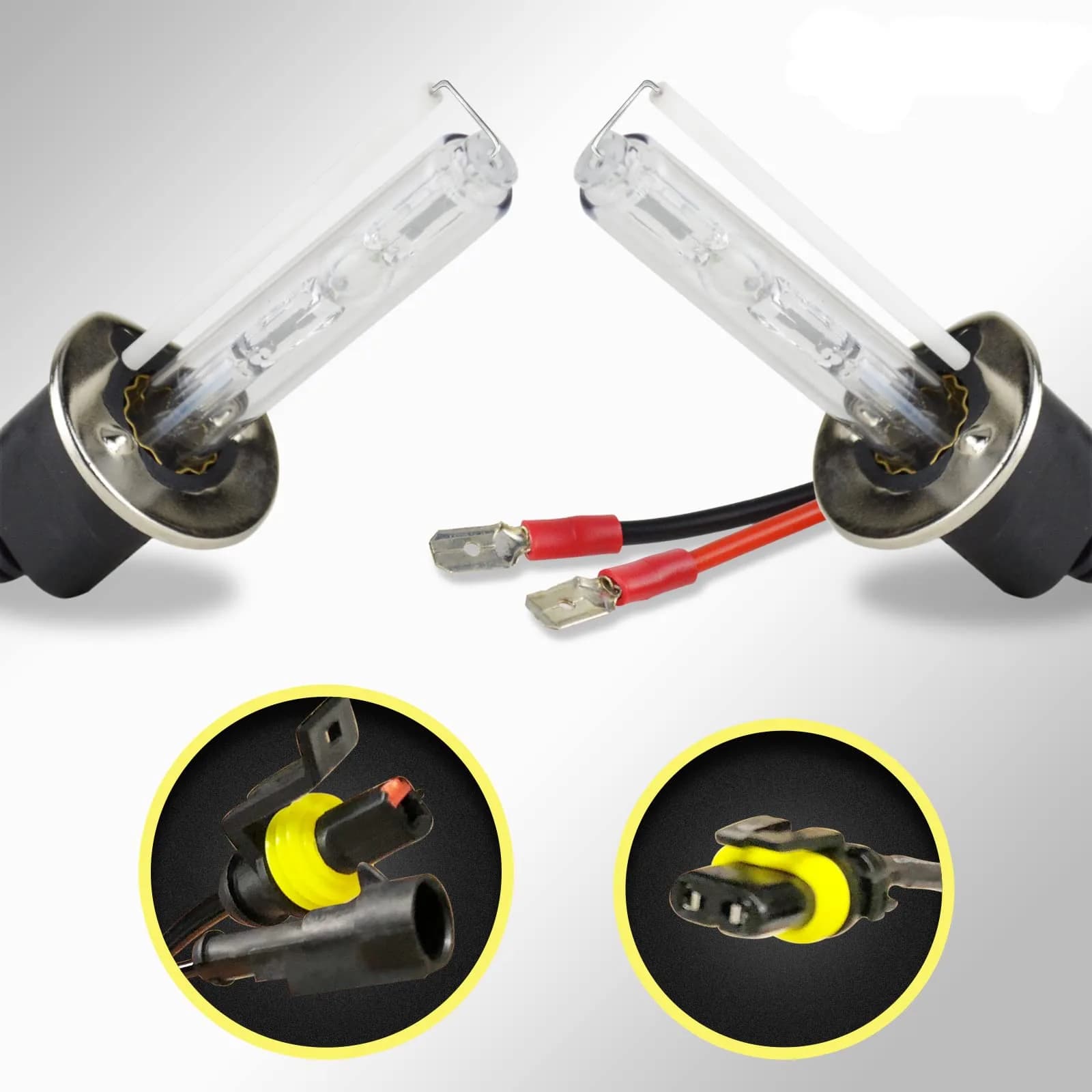 Innovited HID Xenon H1 6000K Diamond White Replacement Bulbs (Pair, 12V 55W) | Brighter Than Halogen — 6000K
