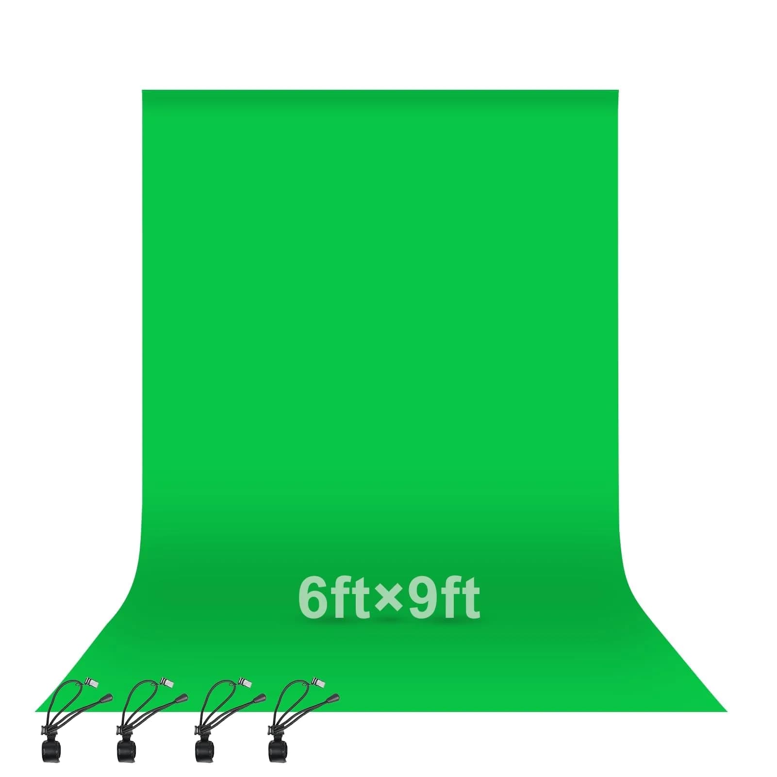 EMART 6x9 Ft Green Screen Backdrop, Photography Greenscreen Background | Seamless Cotton for Chroma Key — Green