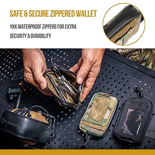 ONETIGRIS Tactical Front Pocket Wallet Camo Color | Durable Nylon Zippered Coin Pouch with ID Window thumbnail 5