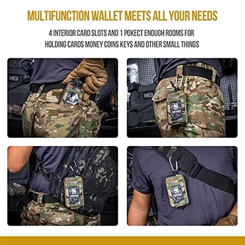 ONETIGRIS Tactical Front Pocket Wallet Camo Color | Durable Nylon Zippered Coin Pouch with ID Window thumbnail 7
