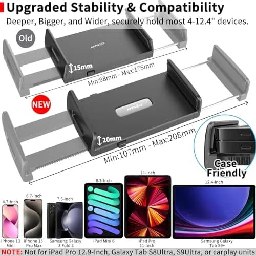 APPS2Car Tablet Car Mount Holder for iPad Truck Holder Long Arm Extension | 13-Inch Flexible Gooseneck thumbnail 6