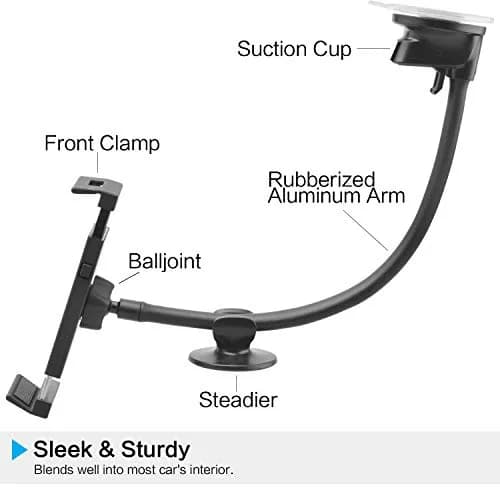APPS2Car Tablet Car Mount Holder for iPad Truck Holder Long Arm Extension | 13-Inch Flexible Gooseneck thumbnail 9