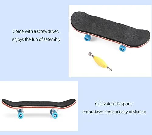 BISOZER Mini Finger Skateboard 9.5cm (3.74") | Wooden Finger Board with Ball Bearings & Foam Grip thumbnail 5