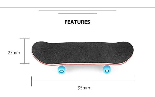 BISOZER Mini Finger Skateboard 9.5cm (3.74") | Wooden Finger Board with Ball Bearings & Foam Grip thumbnail 6