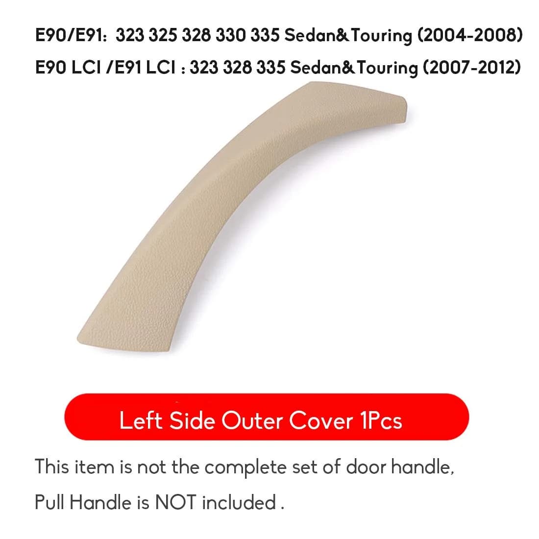Jaronx Left Side Door Handle Outer Cover for BMW 3 Series E90/E91 | Beige, OEM Fit, Durable thumbnail 3