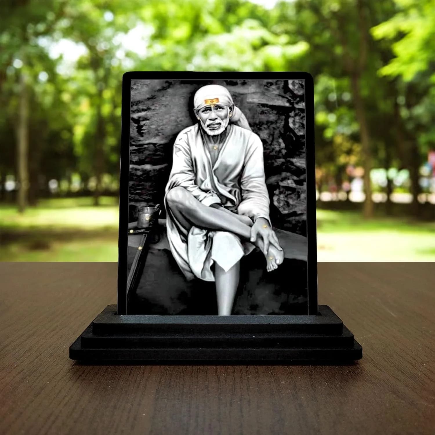 Vprint Sai Baba ji Car Dashboard Idol Figurine Showpiece 10cm (4in) | Religious Home Decor
