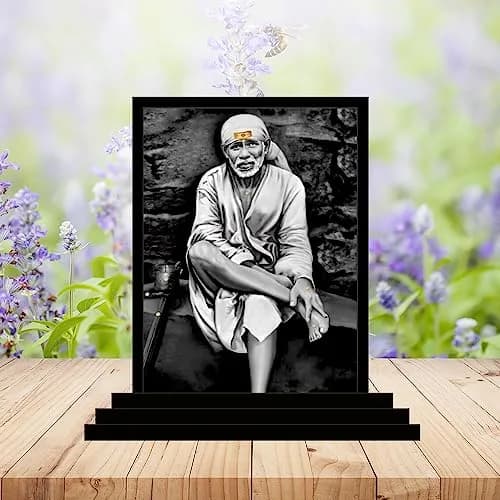 Vprint Sai Baba ji Car Dashboard Idol Figurine Showpiece 10cm (4in) | Religious Home Decor thumbnail 2