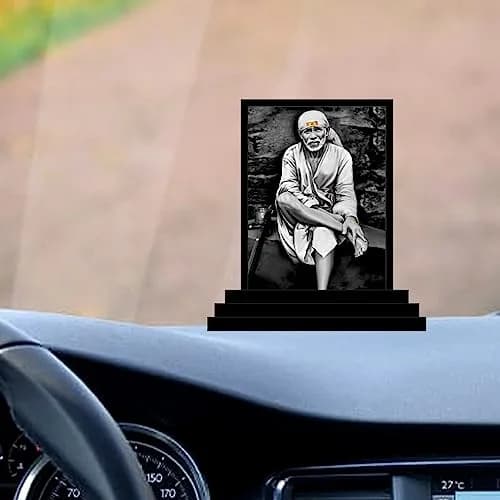 Vprint Sai Baba ji Car Dashboard Idol Figurine Showpiece 10cm (4in) | Religious Home Decor thumbnail 3