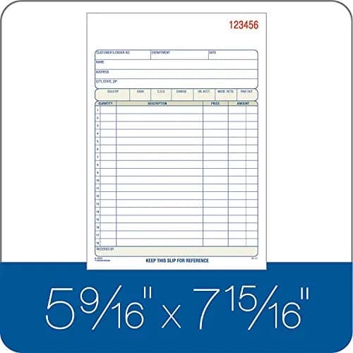 Adams Sales Order Book, 3-Part, Carbonless, White/Canary/Pink, 5-9/16" x 8-7/16" | 50 Sets per Book thumbnail 4