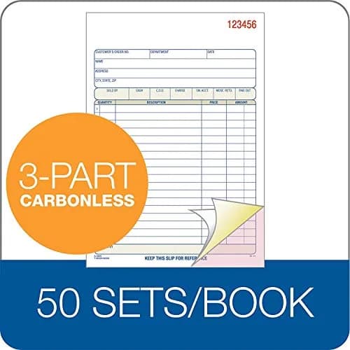 Adams Sales Order Book, 3-Part, Carbonless, White/Canary/Pink, 5-9/16" x 8-7/16" | 50 Sets per Book thumbnail 5