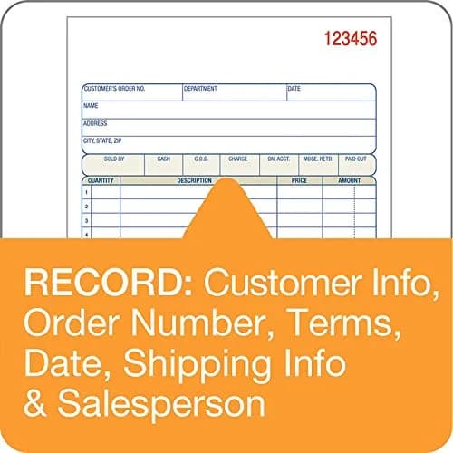 Adams Sales Order Book, 3-Part, Carbonless, White/Canary/Pink, 5-9/16" x 8-7/16" | 50 Sets per Book thumbnail 7