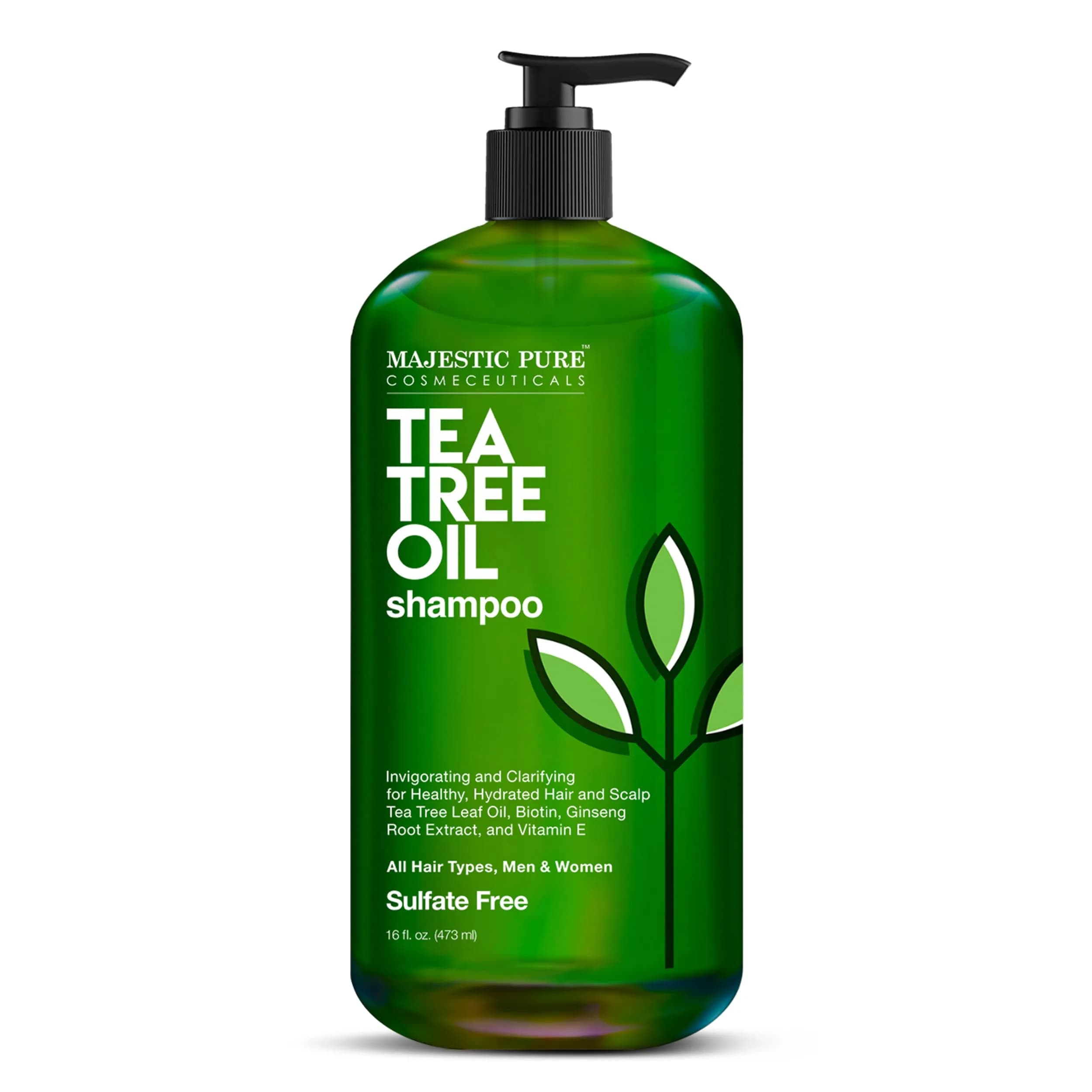 Majestic Pure Apple Cider Vinegar Shampoo, Sulfate Free 473ml (16 Fl Oz) | For Dandruff & Frizz Control — Tea Tree