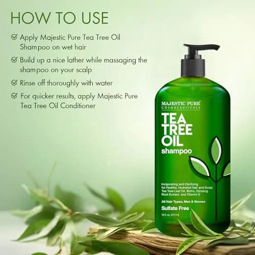 Majestic Pure Tea Tree Shampoo 473ml (16 Fl Oz) | For Dry Itchy Scalp & Hair Health thumbnail 4