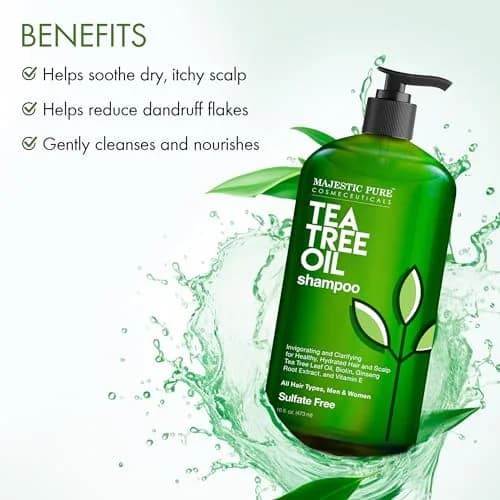 Majestic Pure Tea Tree Shampoo 473ml (16 Fl Oz) | For Dry Itchy Scalp & Hair Health thumbnail 3