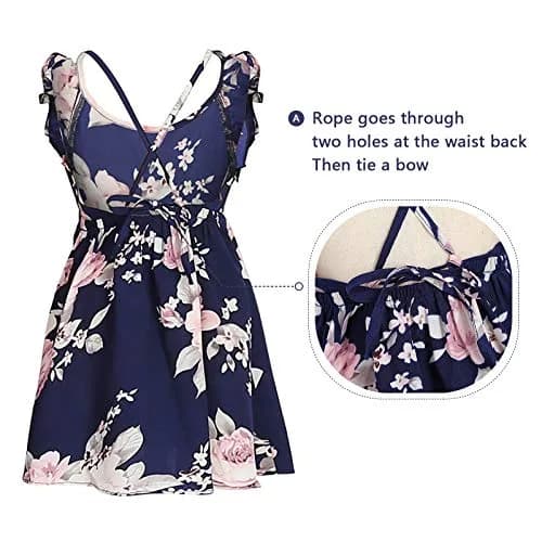 PopReal Mommy and Me Dresses Floral Printed Sleeveless Infant Baby Girl Tulle Dress Dark Blue | Family Matching Special Occasion Dress thumbnail 5