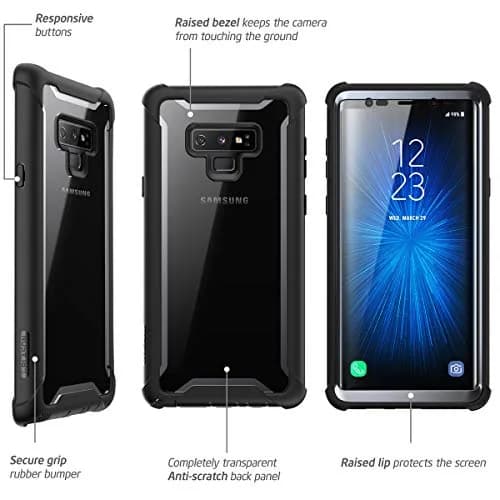 i-Blason Ares Designed for Galaxy Note 9 Case, Full-Body Rugged Clear Bumper with Built-in Screen Protector, Black | Drop & Scratch Resistant thumbnail 5