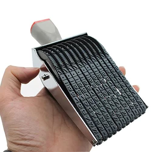 ZENG 11-Digit Adjustable Alphabet Number Stamp, A-Z Alphabet Stamp | 60x4.5mm Imprint, Multicolor thumbnail 8