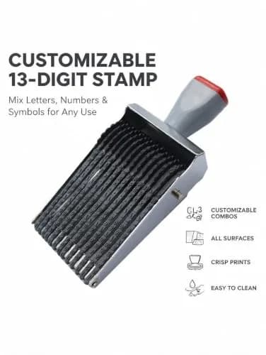 ZENG 13-Digit Adjustable Rubber Stamp | Metal, Rubber, Plastic Construction thumbnail 5
