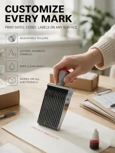 ZENG 13-Digit Adjustable Rubber Stamp | Metal, Rubber, Plastic Construction thumbnail 6