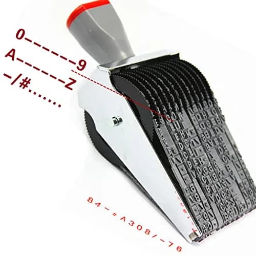 ZENG Adjustable Alphabet Number Roller Stamp with Symbols | 60x4.5mm Imprint, Multi-Surface Compatible thumbnail 3