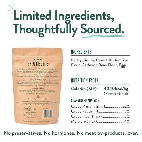 CRAFTED BY HUMANS LOVED BY DOGS Brew Biscuits, Crunchy Bacon Dog Treats, 5 oz | Natural, Human-Grade, USA-Sourced thumbnail 8