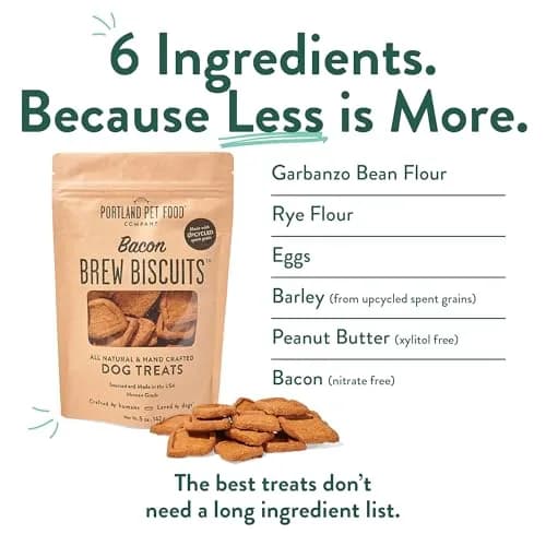CRAFTED BY HUMANS LOVED BY DOGS Brew Biscuits, Crunchy Bacon Dog Treats, 5 oz | Natural, Human-Grade, USA-Sourced thumbnail 3