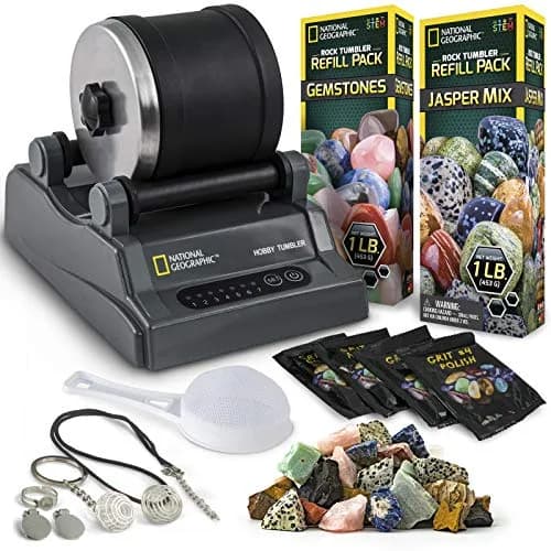 Blue Marble National Geographic Hobby Rock Tumbler Bundle for Kids and Adults | STEM Rock Polishing Kit with Gem Refills thumbnail 1