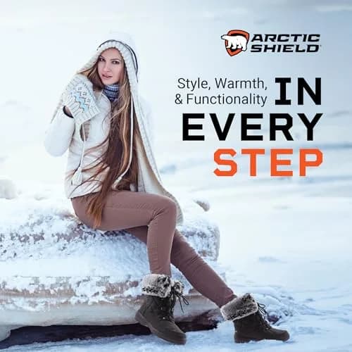 ArcticShield Faux Fur Womens Snow Boots - Waterproof, Heat Retain Technology, -20°F | Dual Style Fur Collar, Memory Foam Insoles thumbnail 7