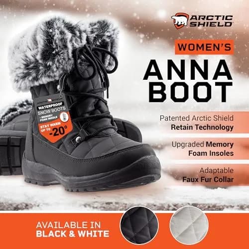 ArcticShield Faux Fur Womens Snow Boots - Waterproof, Heat Retain Technology, -20°F | Dual Style Fur Collar, Memory Foam Insoles thumbnail 2