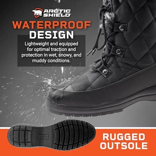 ArcticShield Faux Fur Womens Snow Boots - Waterproof, Heat Retain Technology, -20°F | Winter Comfort & Style thumbnail 4