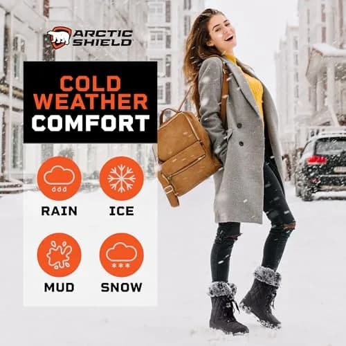 ArcticShield Faux Fur Womens Snow Boots - Waterproof, Heat Retain Technology, -20°F | Winter Comfort & Style thumbnail 5
