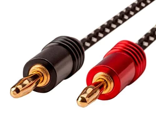 Monoprice Premium Braided Speaker Wire 14AWG 20 Feet | Gold Plated Banana Connectors thumbnail 2