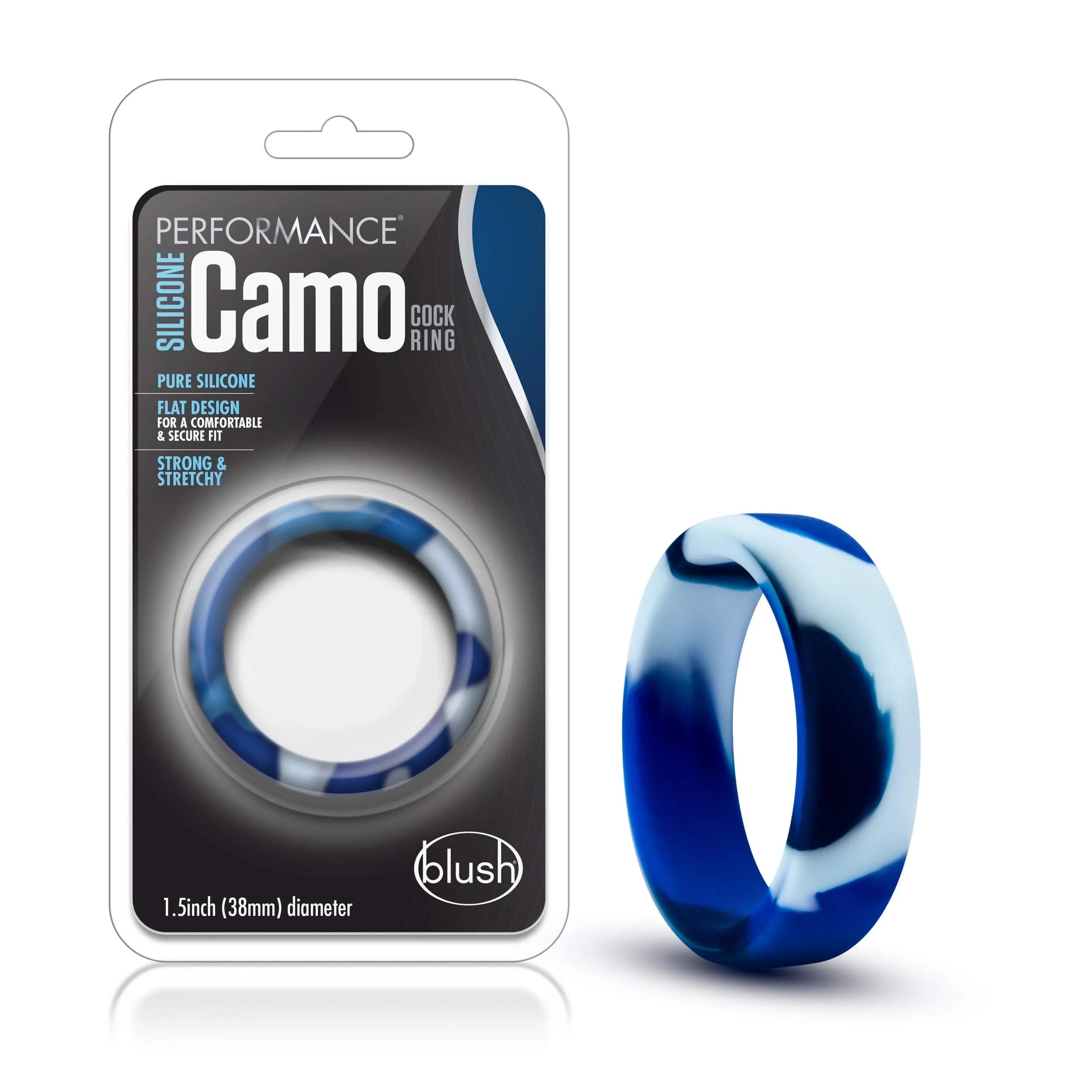 Blush Novelties Performance Puria Silicone Cock Ring 1.5" Wide | Enhances Girth & Hard Erections - main product image