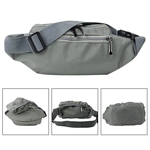 Oxpecker Waist Pack Bag Gray 21.59 cm x 6.99 cm x 13 cm | 5 Pockets, Water-Resistant, Adjustable Strap thumbnail 4