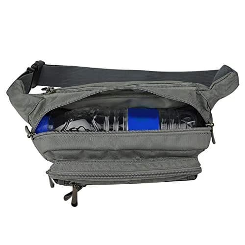 Oxpecker Waist Pack Bag Gray 21.59 cm x 6.99 cm x 13 cm | 5 Pockets, Water-Resistant, Adjustable Strap thumbnail 3