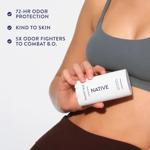 Native Unscented Aluminum-Free Deodorant Stick 75ml (2.65oz) | 72-Hour Odor Protection thumbnail 7